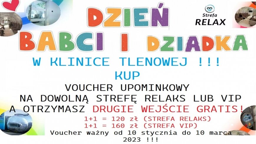 Komora normobaryczna - Voucher upominkowy z okazji Dnia Babci i Dziadka!