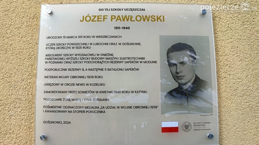 W Goślinowie odsłonięto tablicę pamiątkową Józefa Pawłowskiego