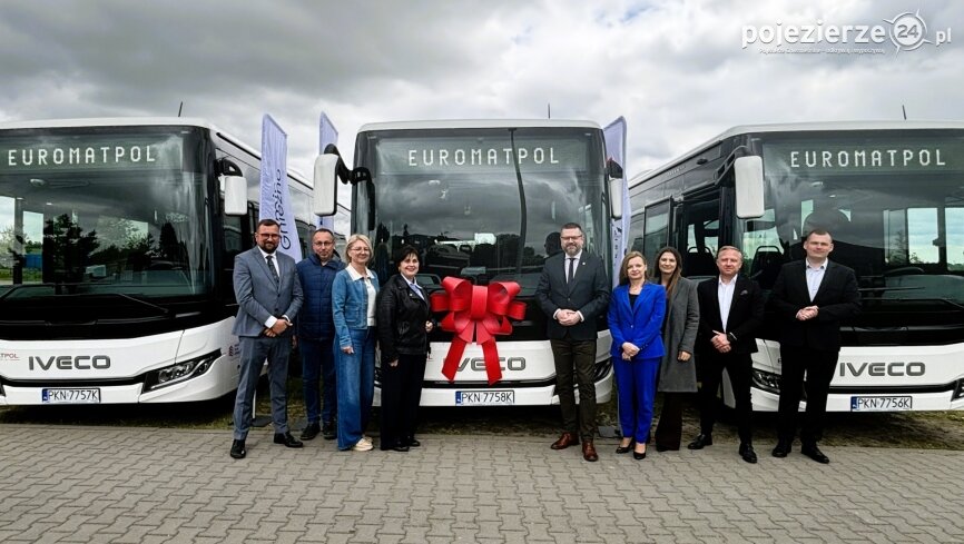 Trzy nowe autobusy niskoemisyjne przewoźnika Euromatpol w gminach Gniezno i Mieleszyn