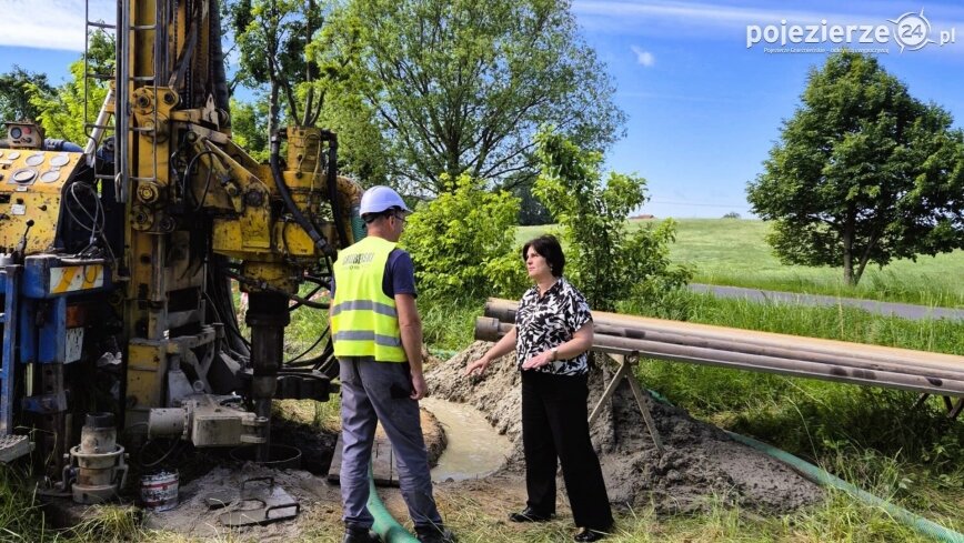 Odwiert nowej studni w Jankówku, czyli postępujące prace przy budowie Stacji Uzdatniania Wody