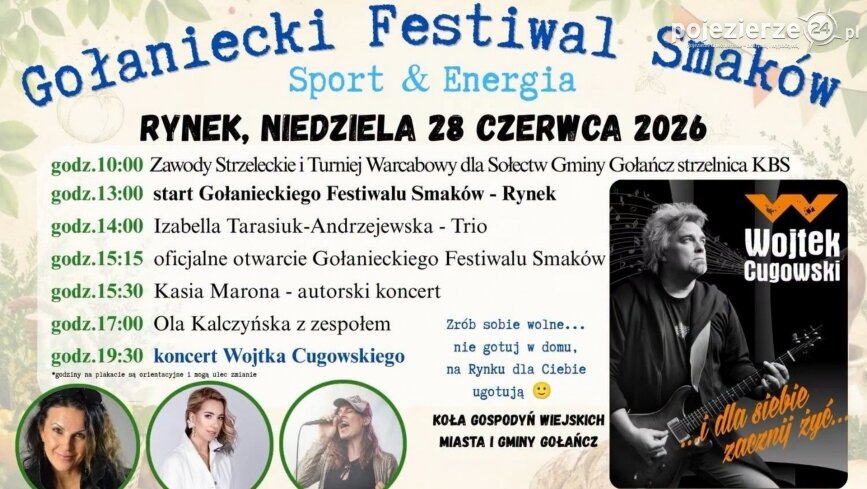 Gołaniecki Festiwal Smaków z koncertem Wojciecha Cugowskiego!