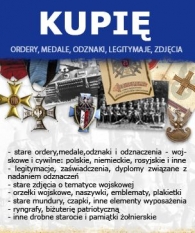Kupię stare kolekcje odznaczeń i pamiątek wojskowych - zdjęcie 1