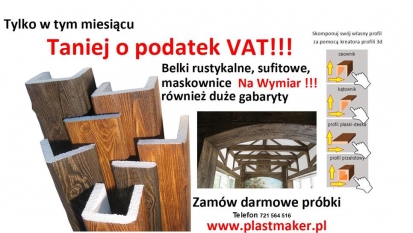 Promocja,taniej o podatek VAT - imitacja drewna, belki rustykalne - zdjęcie 1