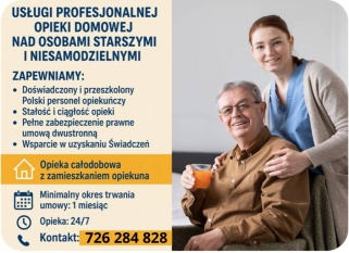 Opiekunka osób starszych Poznań - 24 godziny/dobę. Cała Wielkopolska - zdjęcie 1